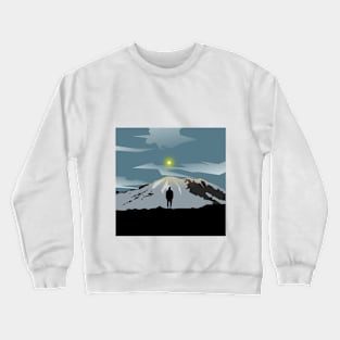 Man Looking at Mountain Crewneck Sweatshirt